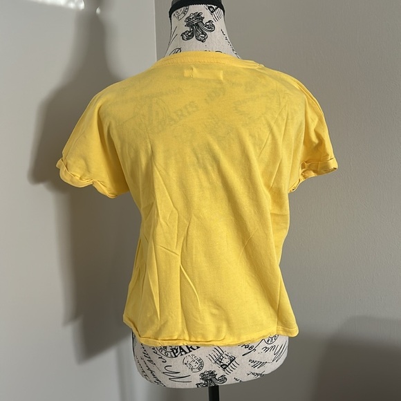 Luxe Yellow Vintage Inspired Graphic Short Sleeve Tee - Picture 12 of 12